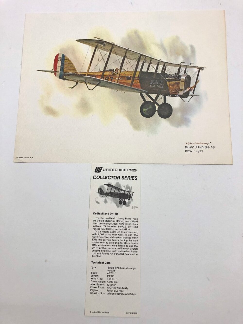 Nixon Galloway United Airlines Aircraft Print Aerial Mercury 1926